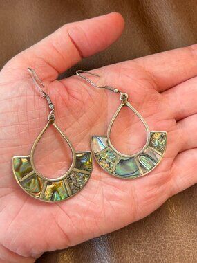 Abalone & Silver Earrings